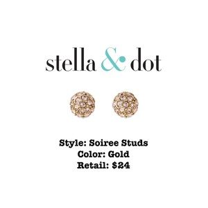 NIB Stella & Dot Soirée Stud Earrings Gold